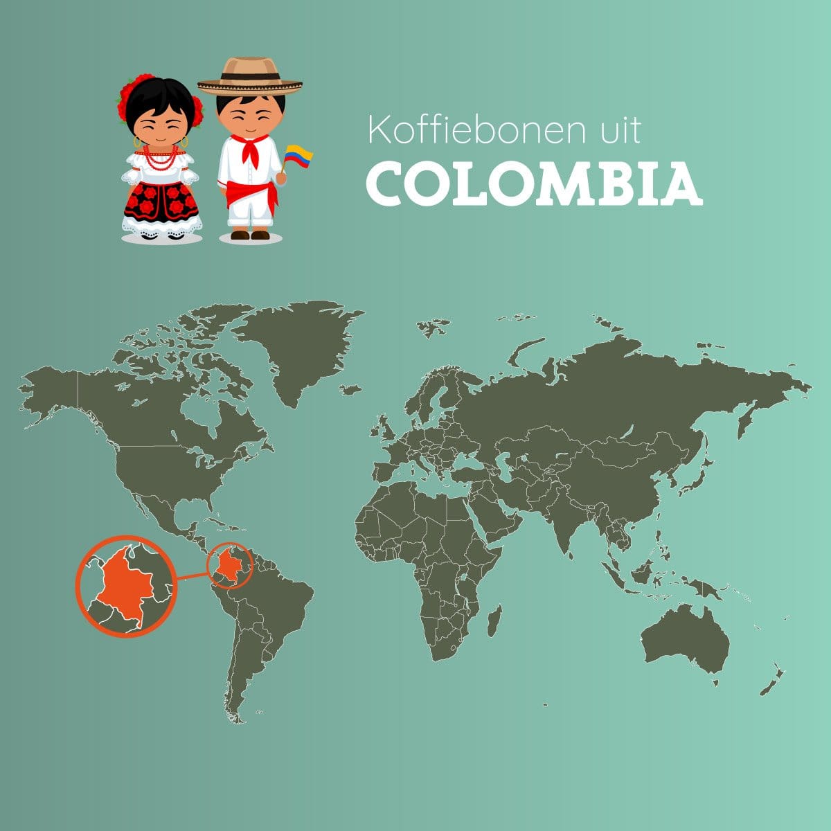 Koffiebonen uit Colombia